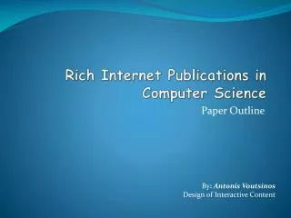Rich Internet Publications in Computer Science
