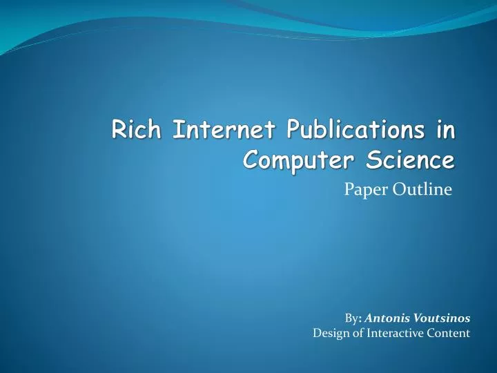 rich internet publications in computer science
