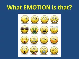 What EMOTION is that?
