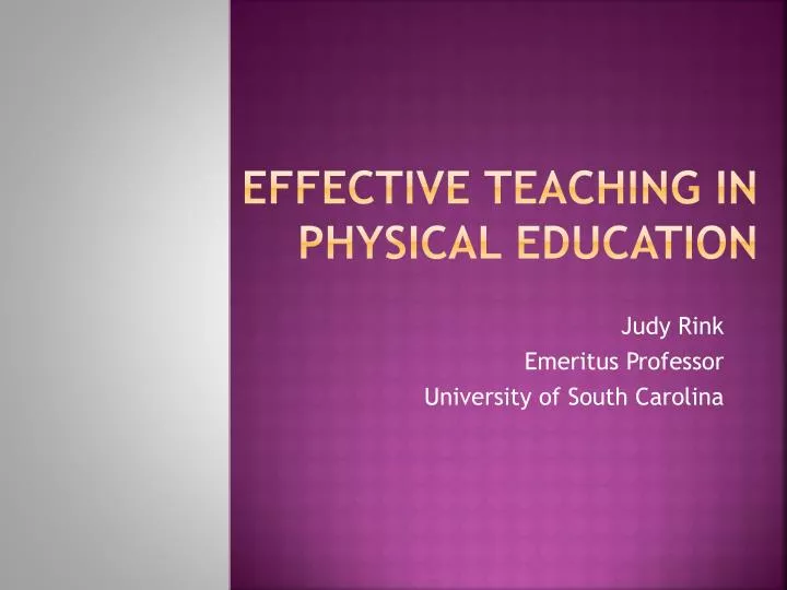 effective teaching in physical education