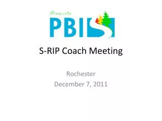 S-RIP Coach Meeting