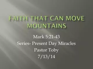 faith that can move mountains