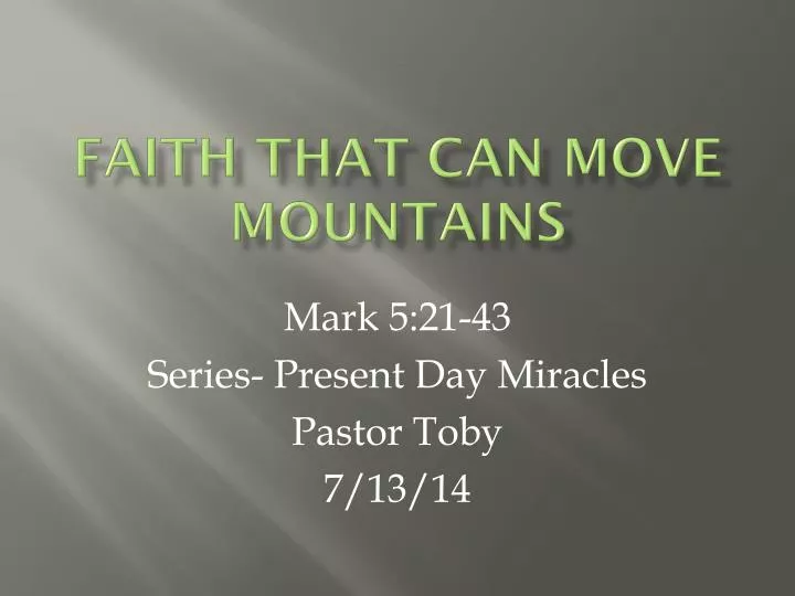 faith that can move mountains