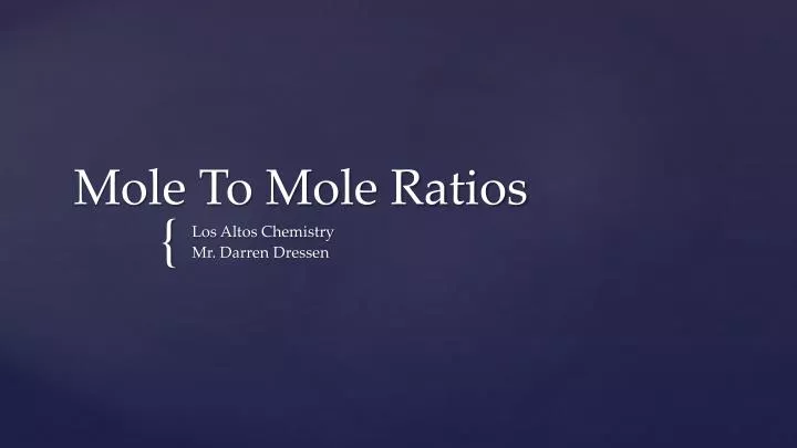 mole to mole ratios