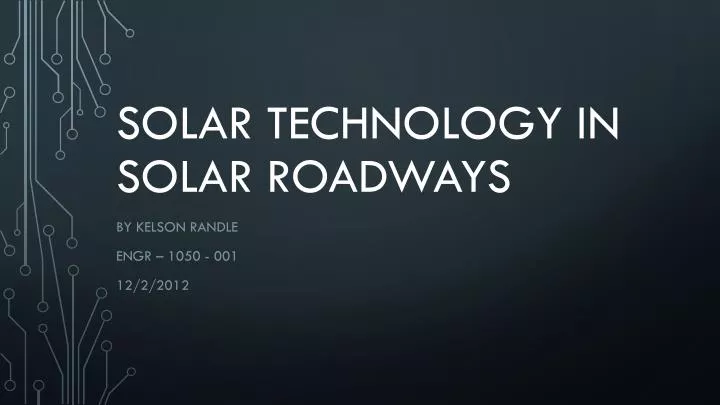 solar technology in solar roadways