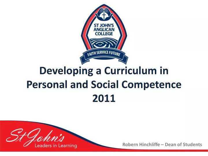 developing a curriculum in personal and social competence 2011