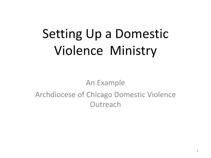 setting up a domestic violence ministry