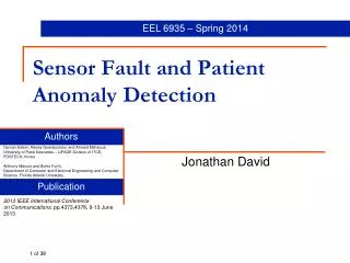 Sensor Fault and Patient Anomaly Detection