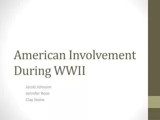 American Involvement During WWII