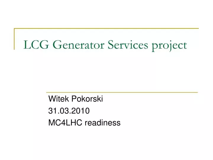 lcg generator services project