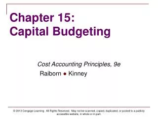 Chapter 15: Capital Budgeting