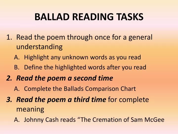 ballad reading tasks