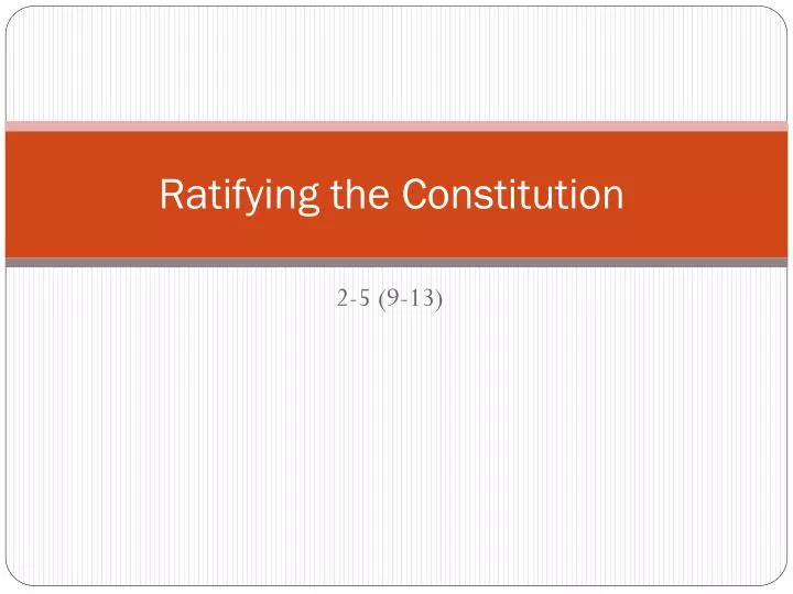 ratifying the constitution