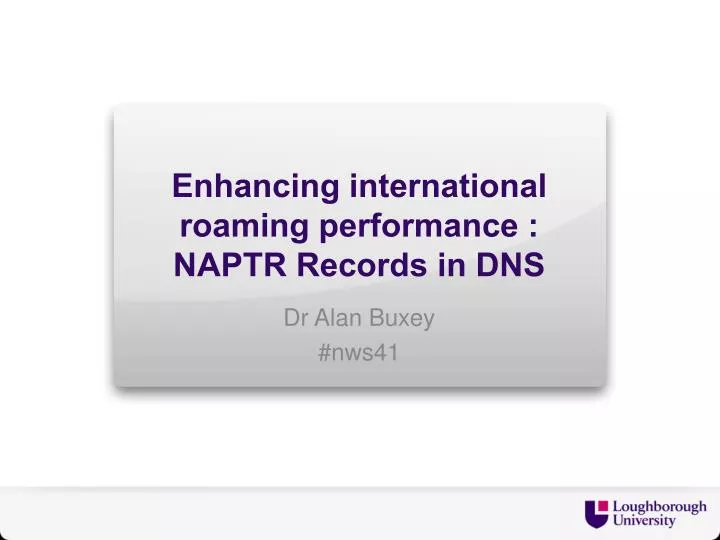 enhancing international roaming performance naptr records in dns