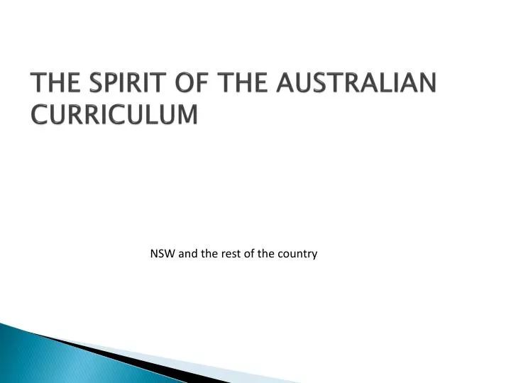 the spirit of the australian curriculum