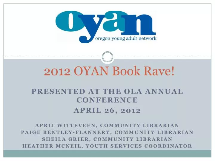 2012 oyan book rave