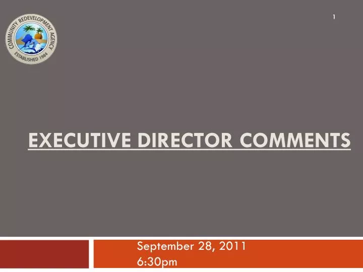 executive director comments