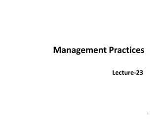 Management Practices