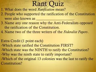 rant quiz