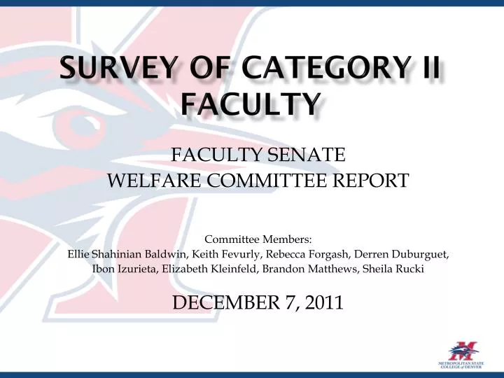 survey of category ii faculty