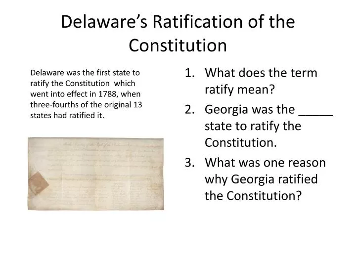 delaware s ratification of the constitution