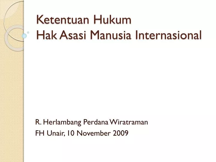 ketentuan hukum hak asasi manusia internasional