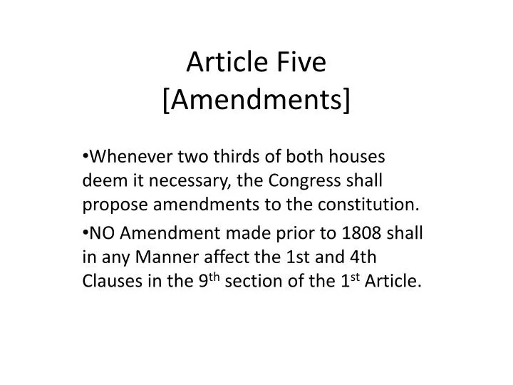 article five amendments