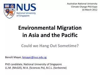 Environmental Migration in Asia and the Pacific