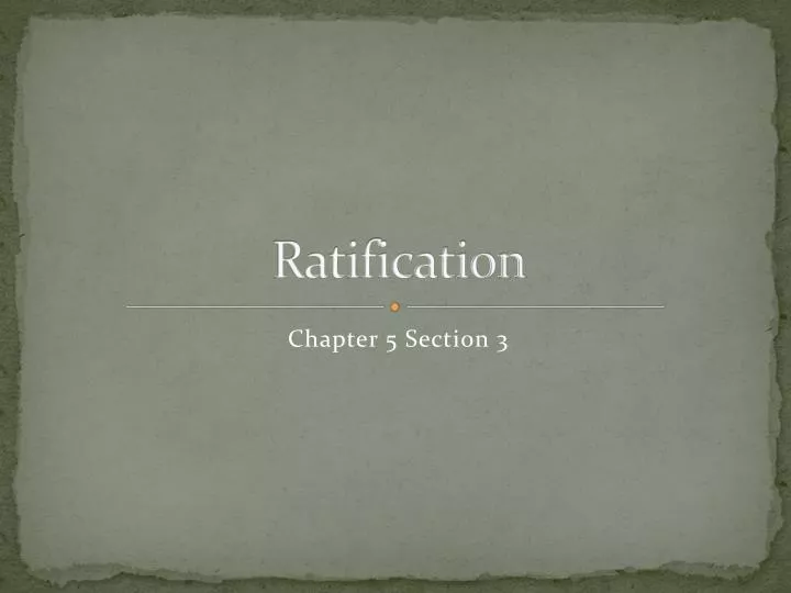 ratification