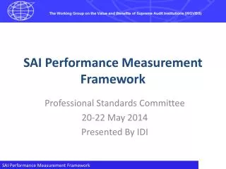 SAI Performance Measurement Framework