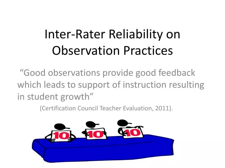 inter rater reliability on observation practices