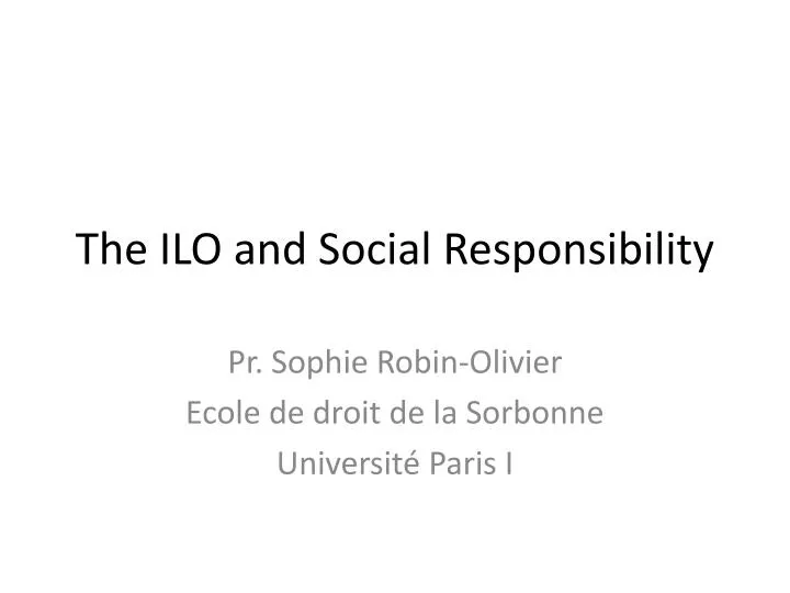 the ilo and social responsibility