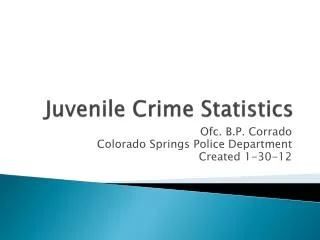 Juvenile Crime Statistics