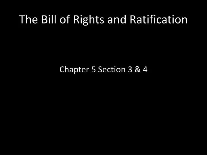 the bill of rights and ratification