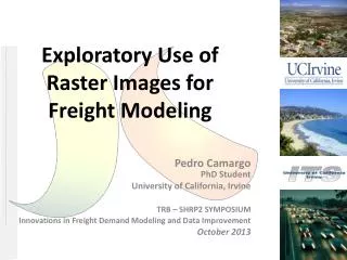Exploratory Use of Raster Images for Freight Modeling
