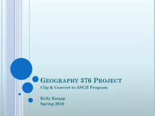 Geography 376 Project