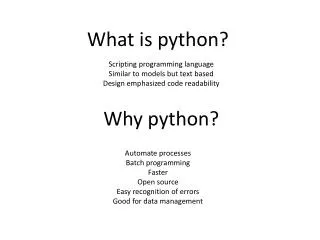 Why python?