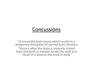 Concussions