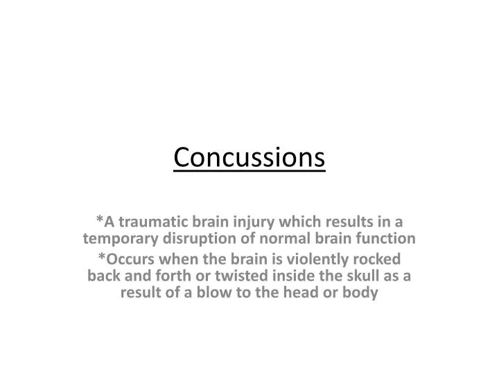 concussions