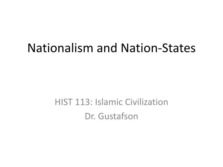 nationalism and nation states