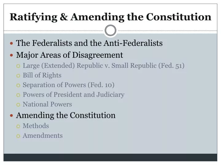 ratifying amending the constitution