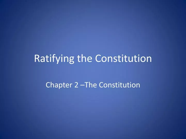 ratifying the constitution