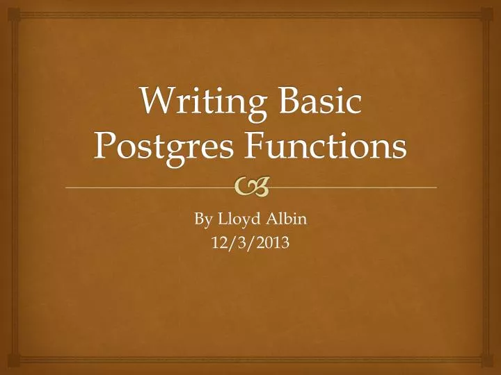 writing basic postgres functions