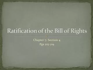 ratification of the bill of rights