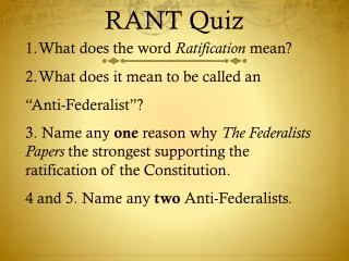 RANT Quiz