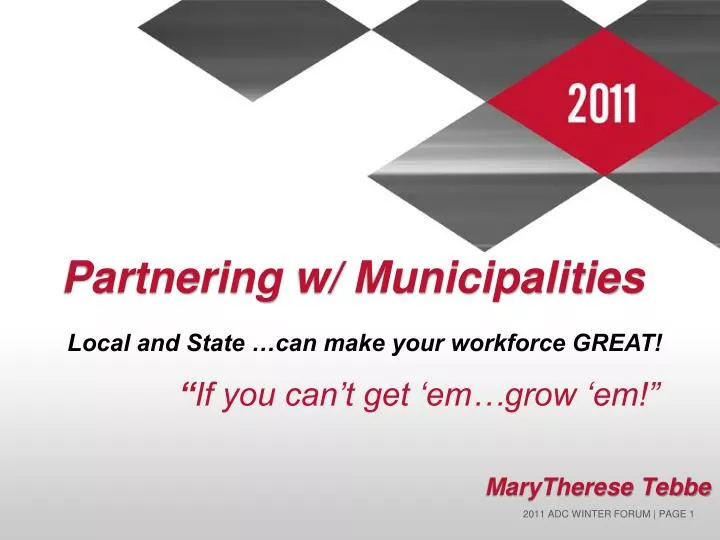 partnering w municipalities