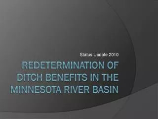Redetermination of Ditch Benefits in the Minnesota River Basin