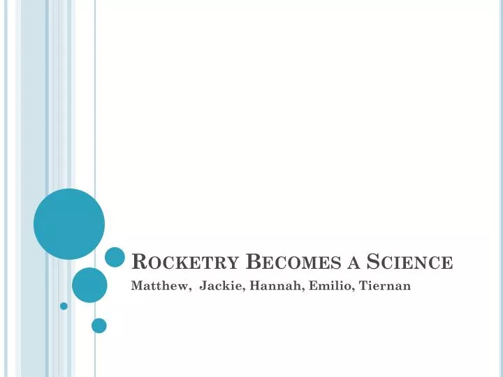 rocketry becomes a science