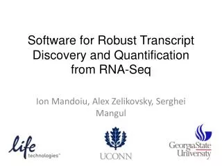 Software for Robust Transcript Discovery and Quantification from RNA- Seq