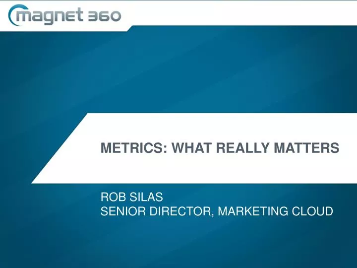 metrics what really matters